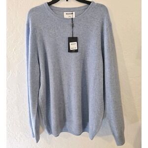 Naadam Cashmere Soft Collection Crew Neck Sweater Mens Blue Size XL NWT